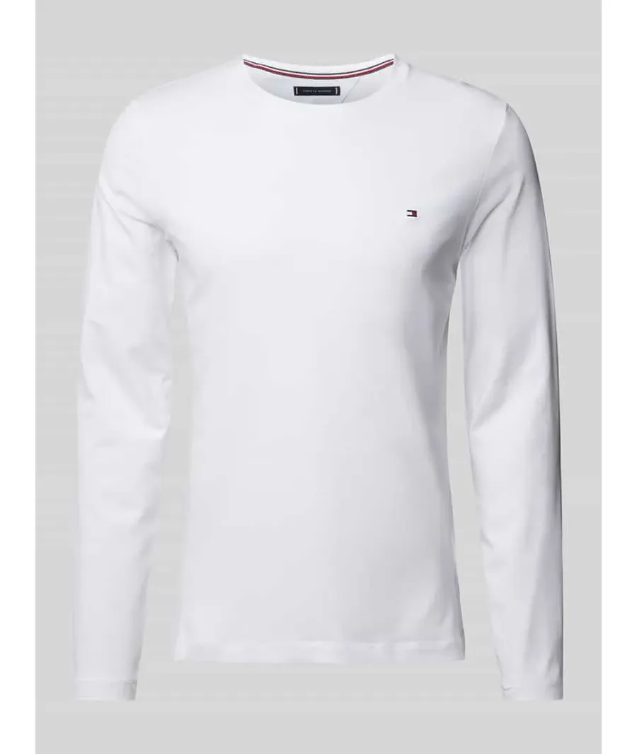 obrazek 1 Bluzka o kroju regular fit z wiskozy z długim rękawem i wyhaftowanym logo