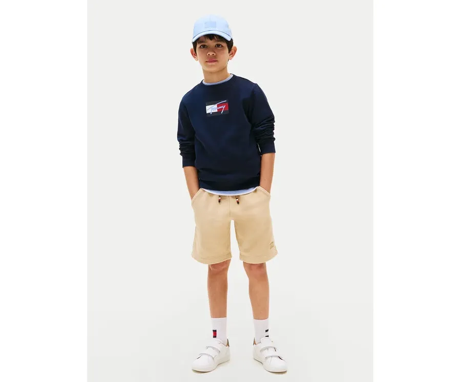 obrazek 1 Tommy Hilfiger Bluza Script Flag KB0KB09741 Granatowy Regular Fit