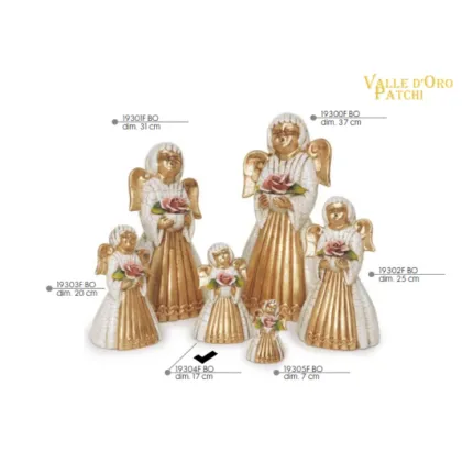 Picture Beautiful angel with a rose 17cm - Valle d'oro Patchi