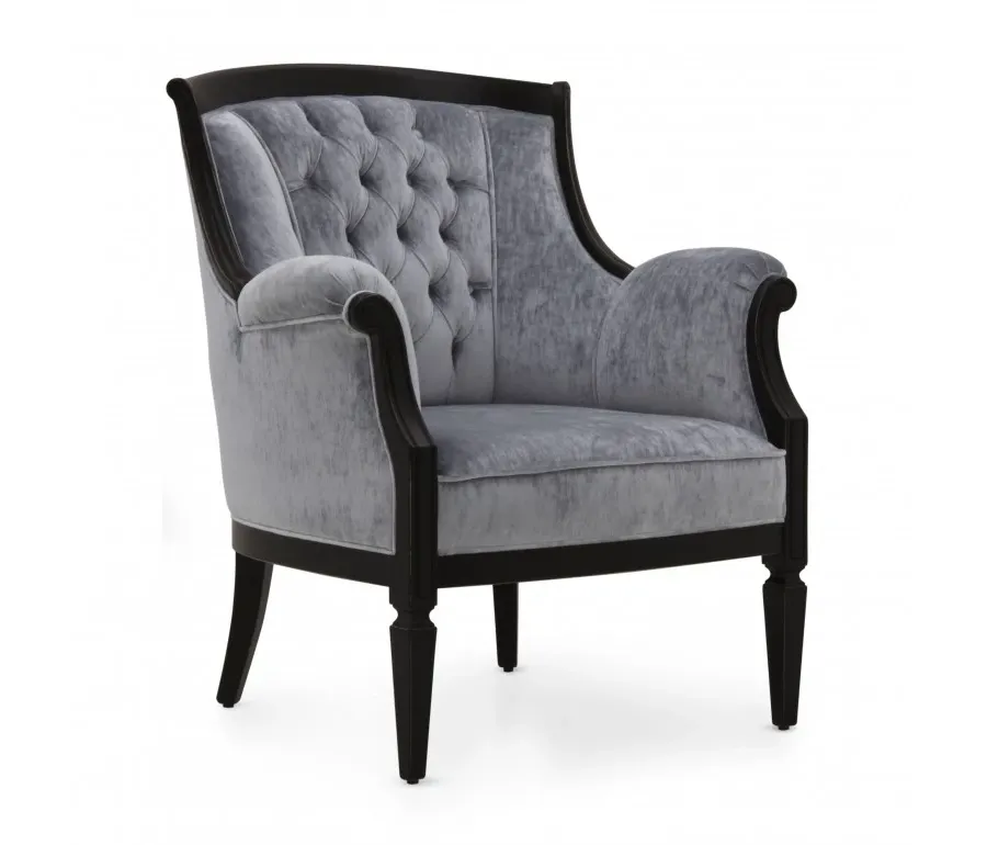 obrazek 1 Szary designerski i elegancki fotel w stylu klasycznym - Sevensedie