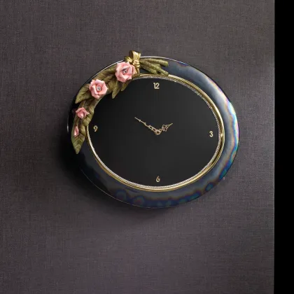 Zdjęcie Zegar z pięknymi różami na ścianę