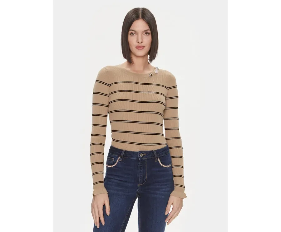 obrazek 1 Liu Jo Sweter MF3001 MS99E Brązowy Slim Fit