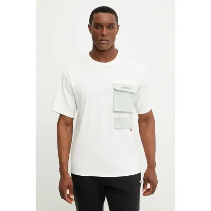 Zdjęcie Columbia t-shirt Cove Beach męski kolor biały z aplikacją 2126091