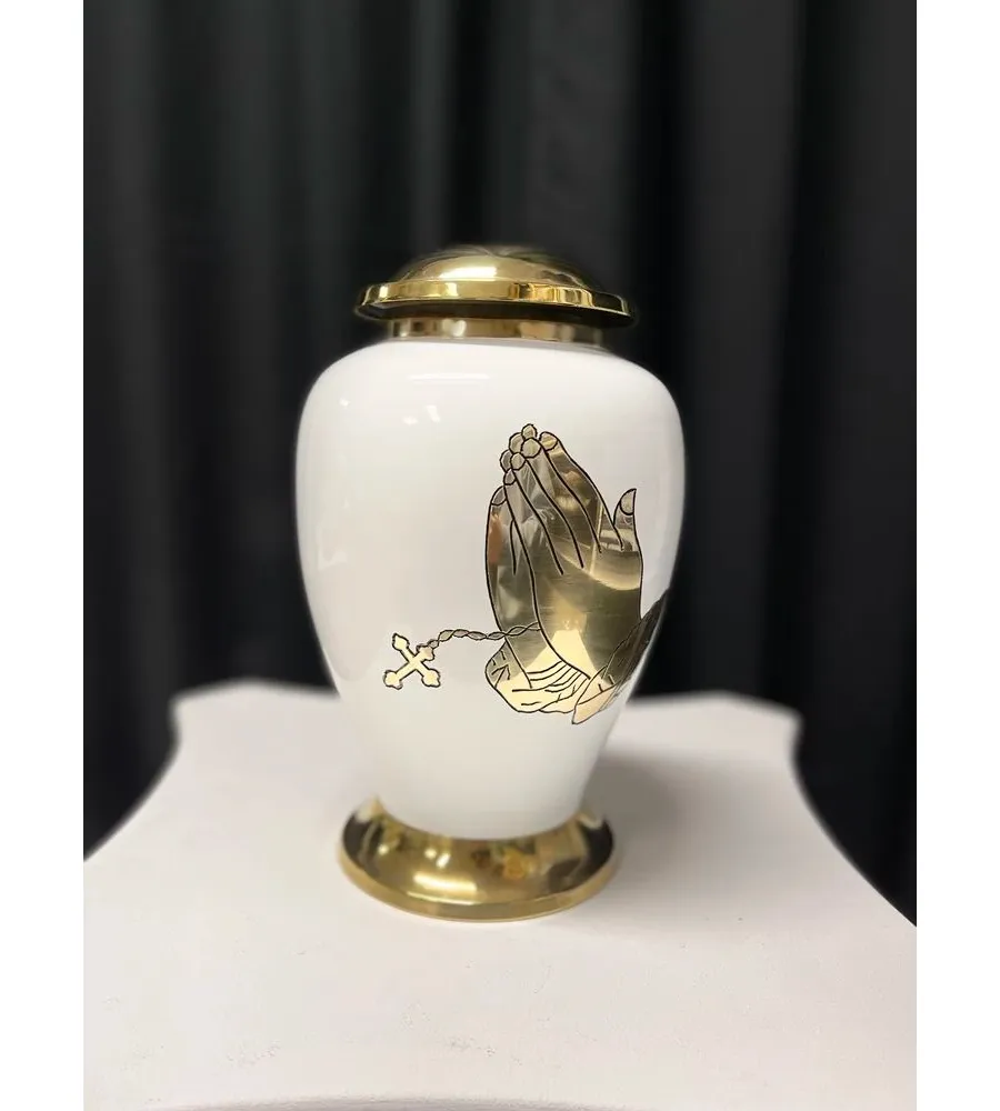 obrazek 2 Piękna biała urna ze złotymi zdobieniami
