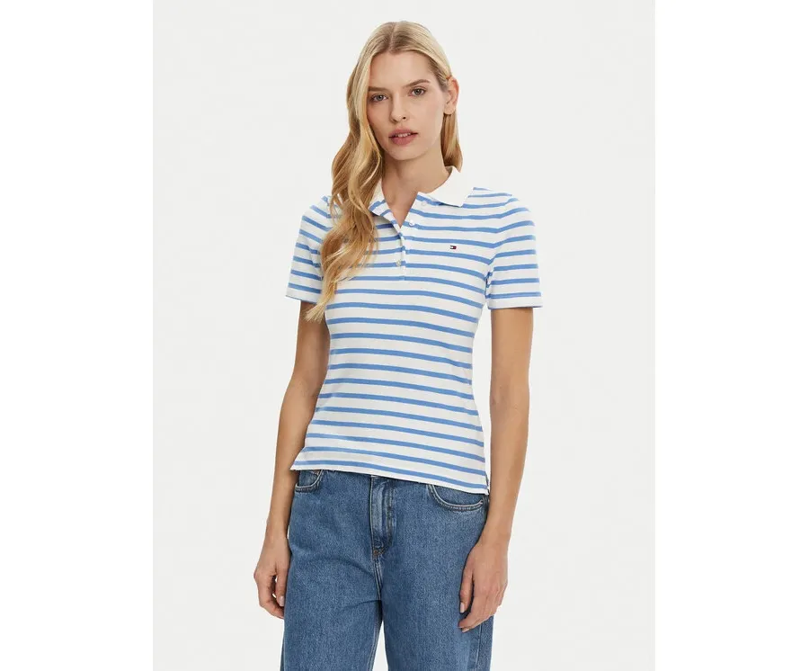 obrazek 1 Tommy Hilfiger Polo 1985 WW0WW43225 Błękitny Slim Fit
