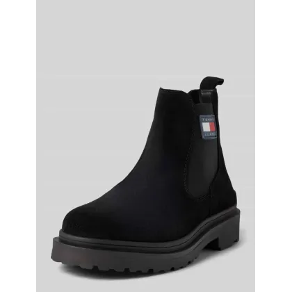 Zdjęcie Buty chelsea ze skóry z naszywką z logo
