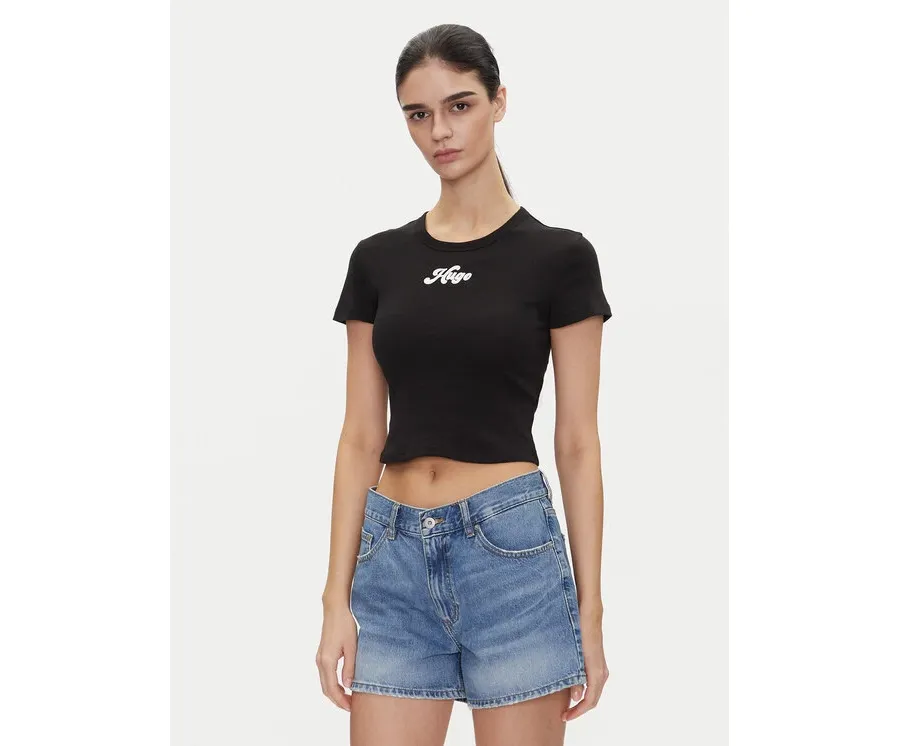obrazek 1 HUGO T-Shirt Delanor_2 50539132 Czarny Cropped Fit