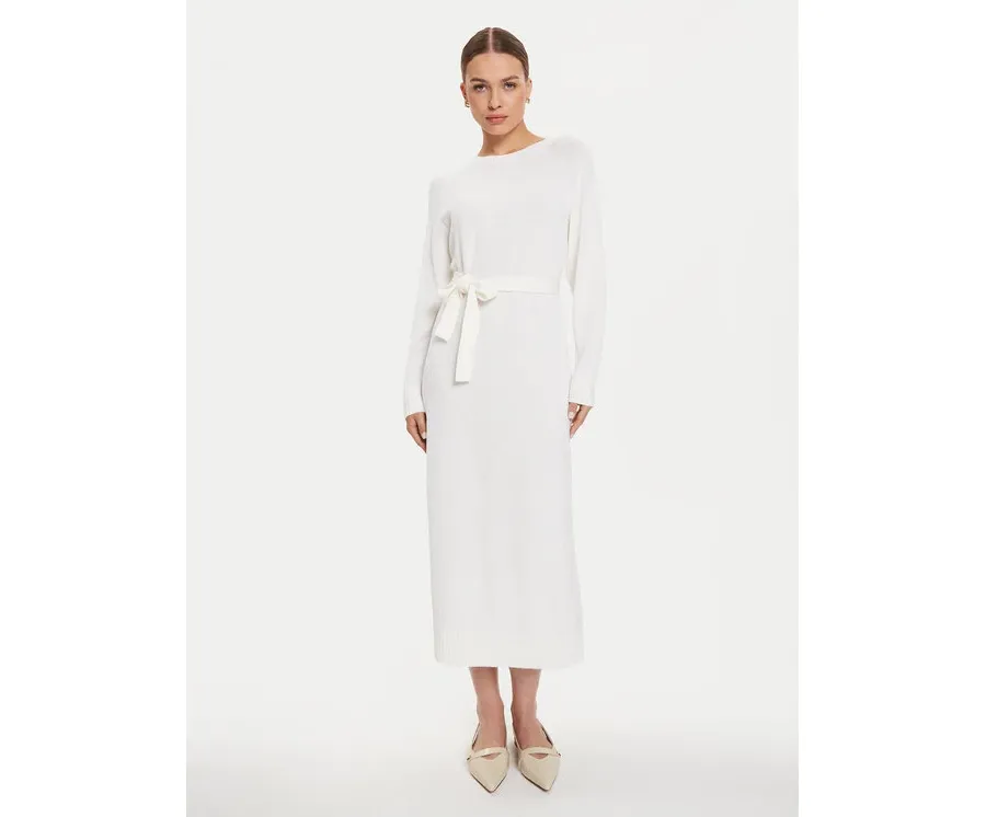obrazek 1 Max Mara Leisure Sukienka dzianinowa Scrivia 24263260 Biały Regular Fit
