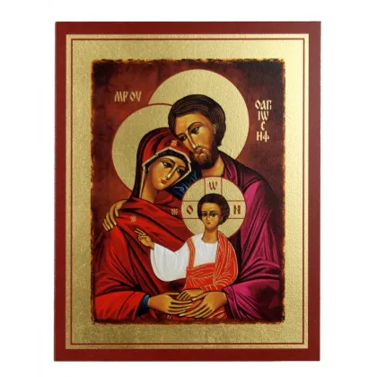 Zdjęcie Piękna Ikona Złocona Święta Rodzina 20x25 cm