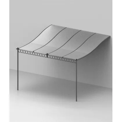 Zdjęcie Przyścienna pergola Tibisco 376×369 cm z poliwęglanowym zadaszeniem