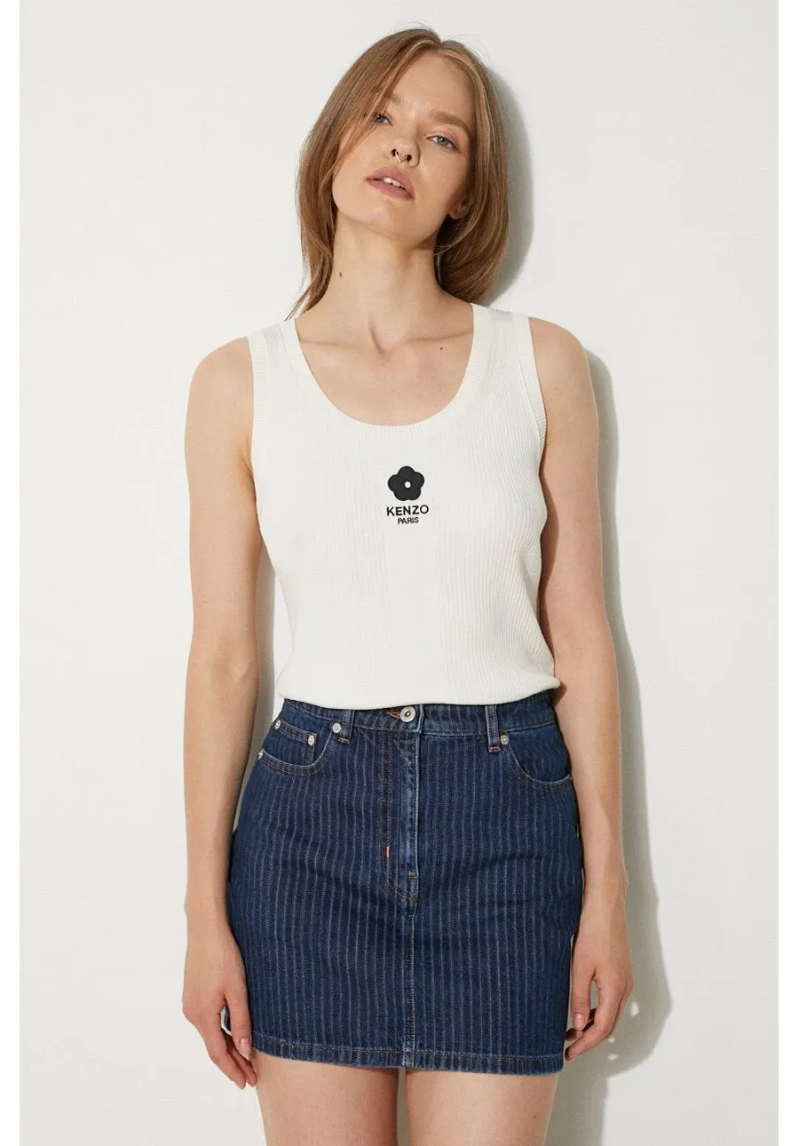 obrazek 1 Kenzo top Boke 2.0 Rib Tank Top damski kolor beżowy FE62PU4733LG.01