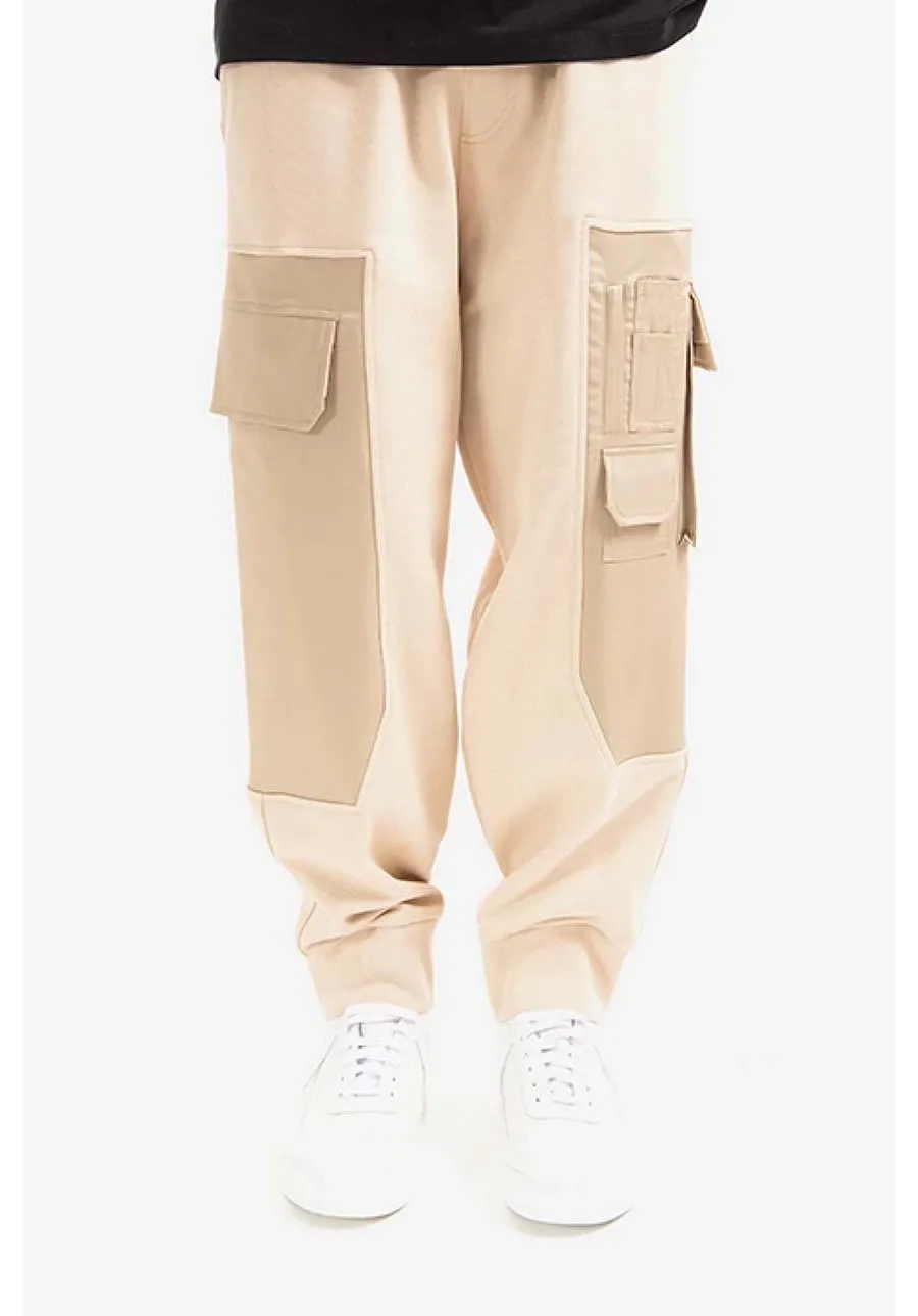 obrazek 1 Neil Barett spodnie dresowe bawełniane Workwear Loose Sweatpnts kolor beżowy proste BJP019CH.S533S.3336-KREM