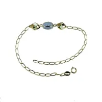 Picture Bracelet with oval, shiny, twisted links covered with zircons