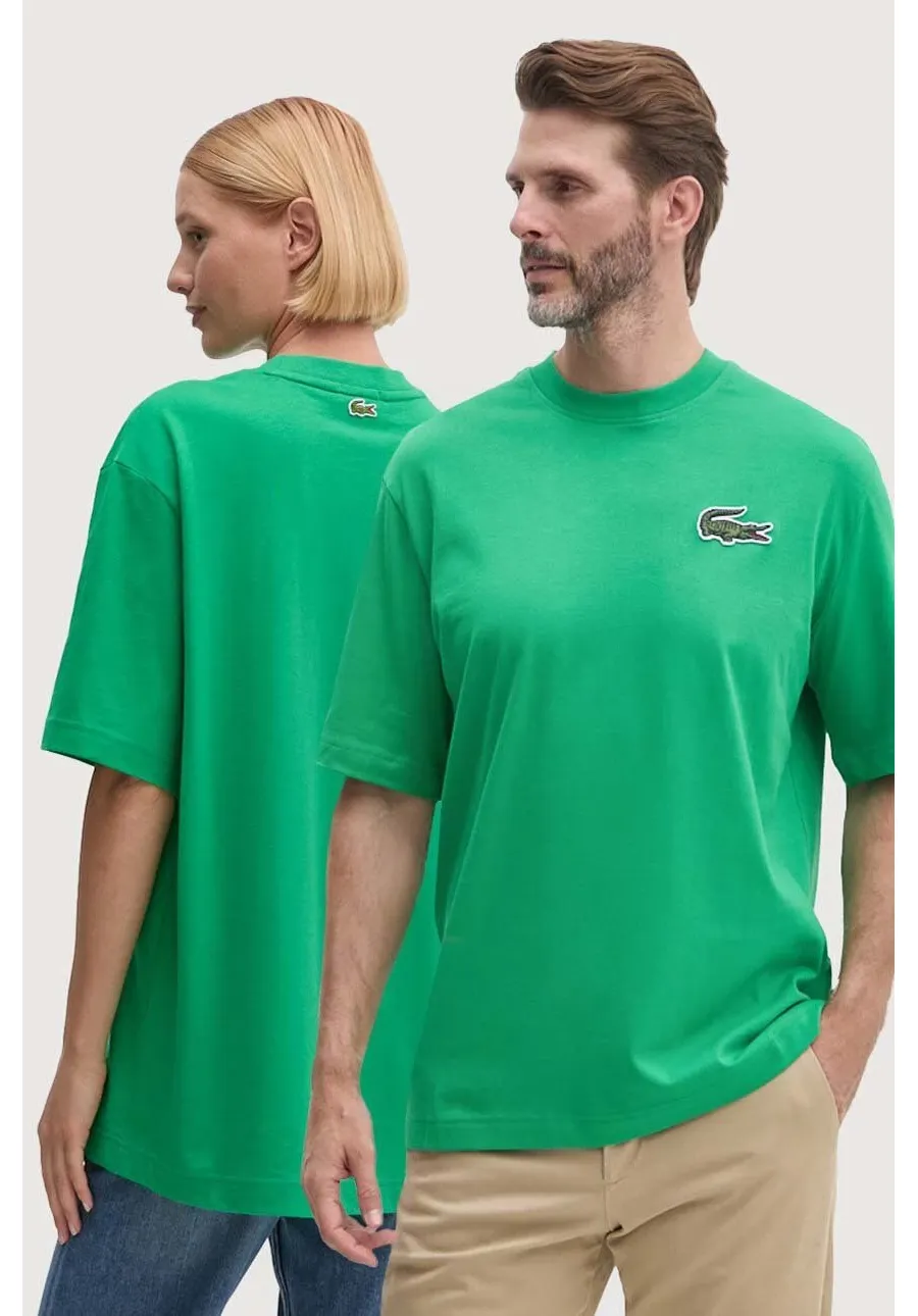 obrazek 1 Lacoste t-shirt bawełniany kolor zielony z aplikacją