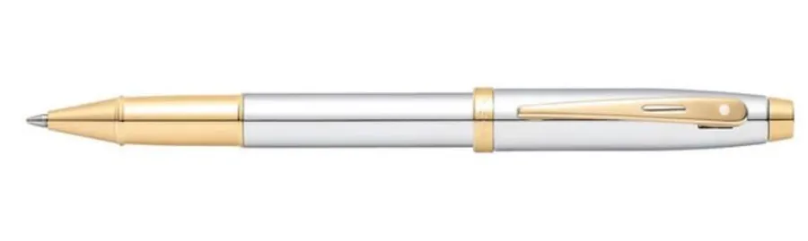 obrazek 2 Pióro kulkowe Sheaffer 100 chromowane z elementami w kolorze złotym