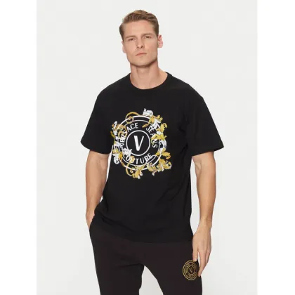 Zdjęcie Versace Jeans Couture T-Shirt 78GAHC01 Czarny Regular Fit