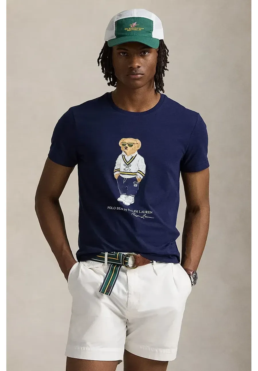 obrazek 1 Polo Ralph Lauren t-shirt bawełniany męski kolor granatowy z nadrukiem 710973137