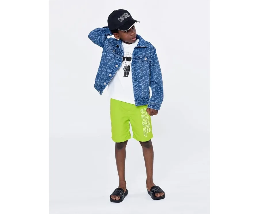 obrazek 1 Karl Lagerfeld Kids Szorty kąpielowe Z90049 Zielony Regular Fit