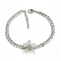 Picture Stylish bracelet Made of rhodium-plated silver and white zircons