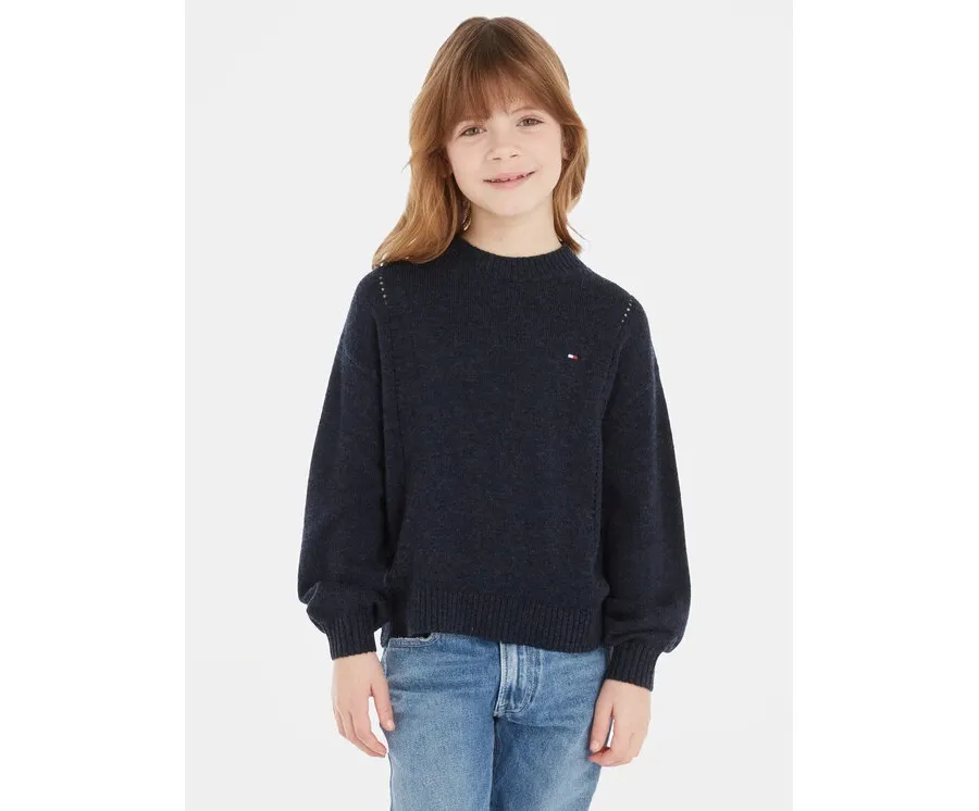 obrazek 1 Tommy Hilfiger Sweter Essential KG0KG07801 Granatowy Regular Fit