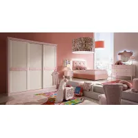 Picture Girls' bed with rounded frame, headboard and upholstered border - Ferretti e Ferretti