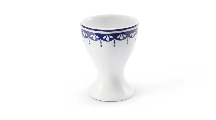 obrazek 1 Porcelanowy kieliszek na jajko zdobiony subtelnym motywem w kolorze kobaltu - Leander