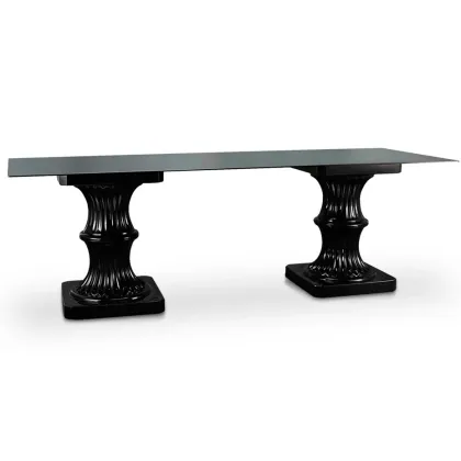 Zdjęcie Duży czarny luksusowy stół z ceramiki i kryształu