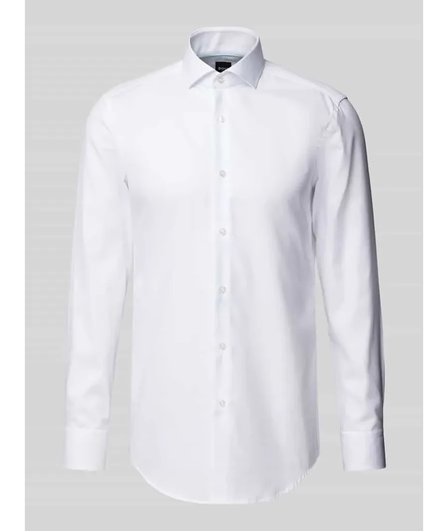 obrazek 1 Koszula biznesowa o kroju slim fit z fakturowanym wzorem model ‘Hank’