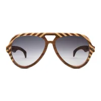 Picture Walnut and maple - aviator glasses from Italy - Legno Light