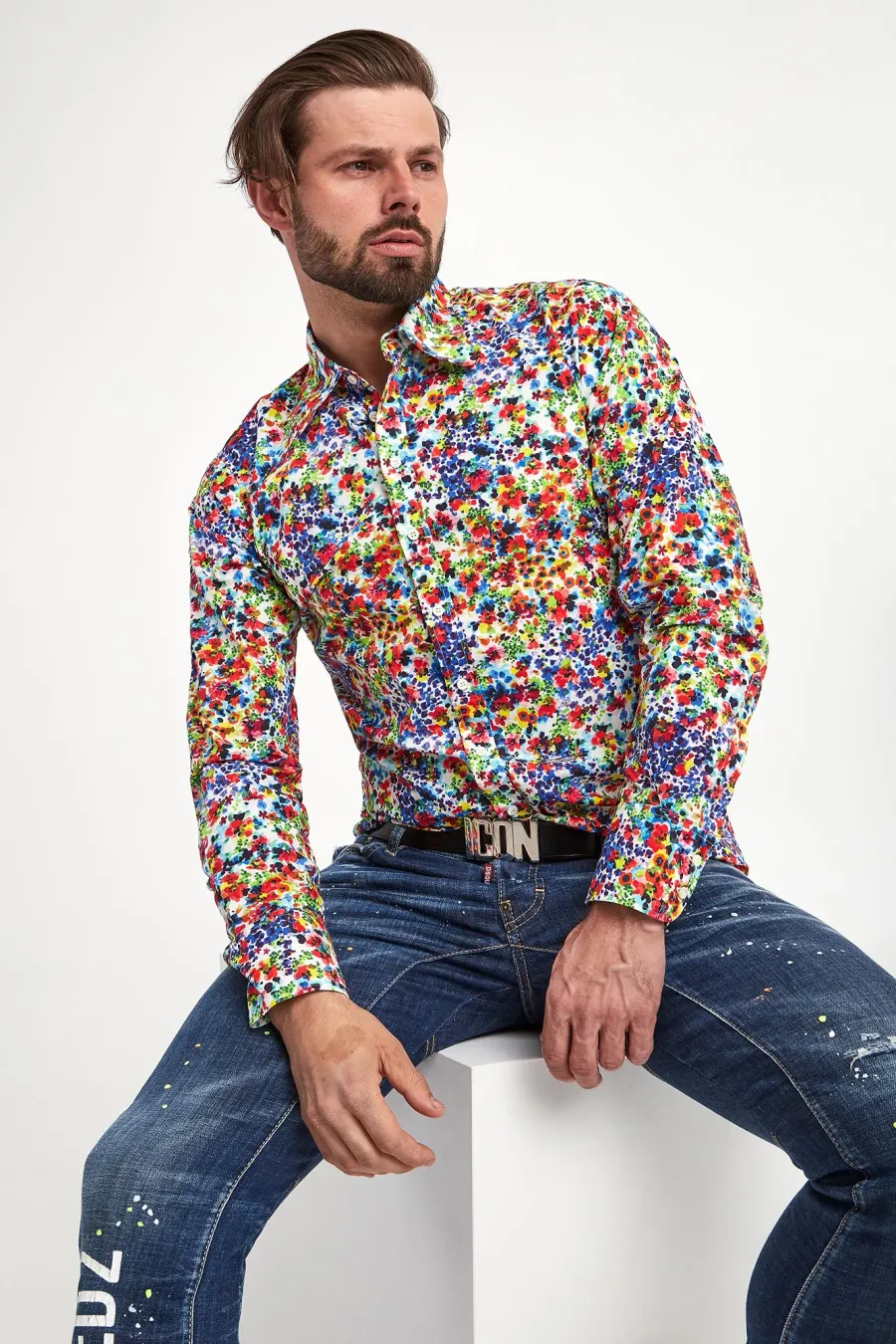 obrazek 1 Koszula męska w kwiaty DSQUARED2 Dsquared2