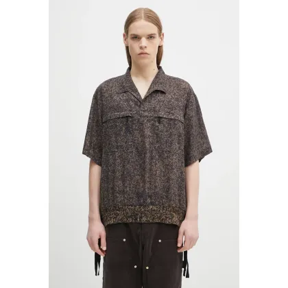 Zdjęcie Undercover koszula Shirt/blouse męska kolor brązowy relaxed z kołnierzykiem klasycznym UC1E4405