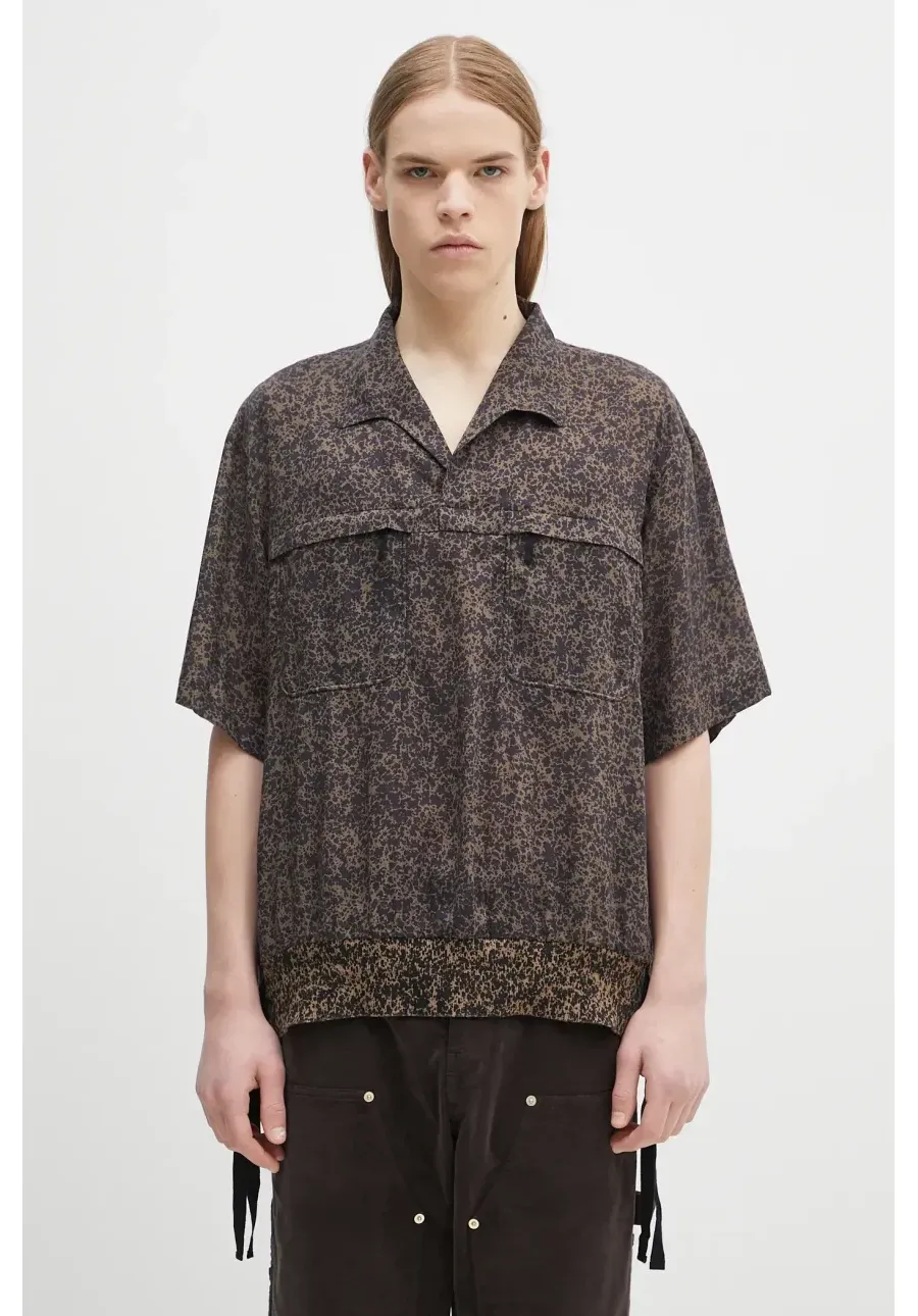 obrazek 1 Undercover koszula Shirt/blouse męska kolor brązowy relaxed z kołnierzykiem klasycznym UC1E4405