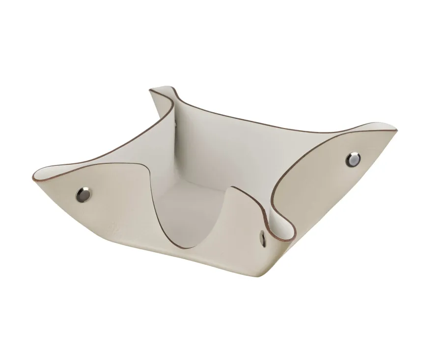 obrazek 1 Skórzany pojemnik na bloczek papieru w kolorze kremowym