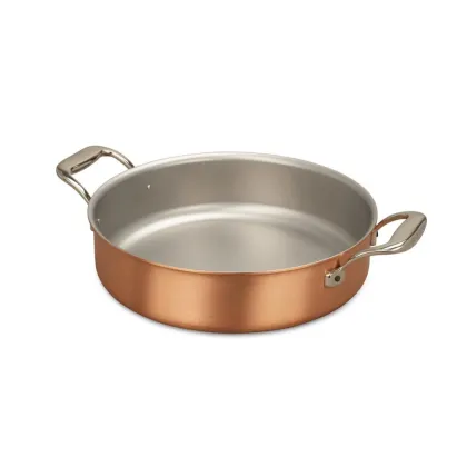 Zdjęcie Niski miedziany garnek do casserole 28 cm do zapiekania