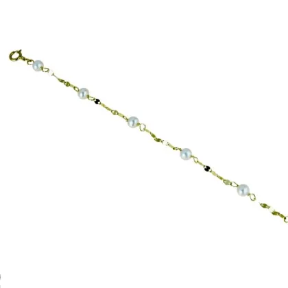 Zdjęcie Piękna bransoletka z perełkami dla dziewczynki  14 cm