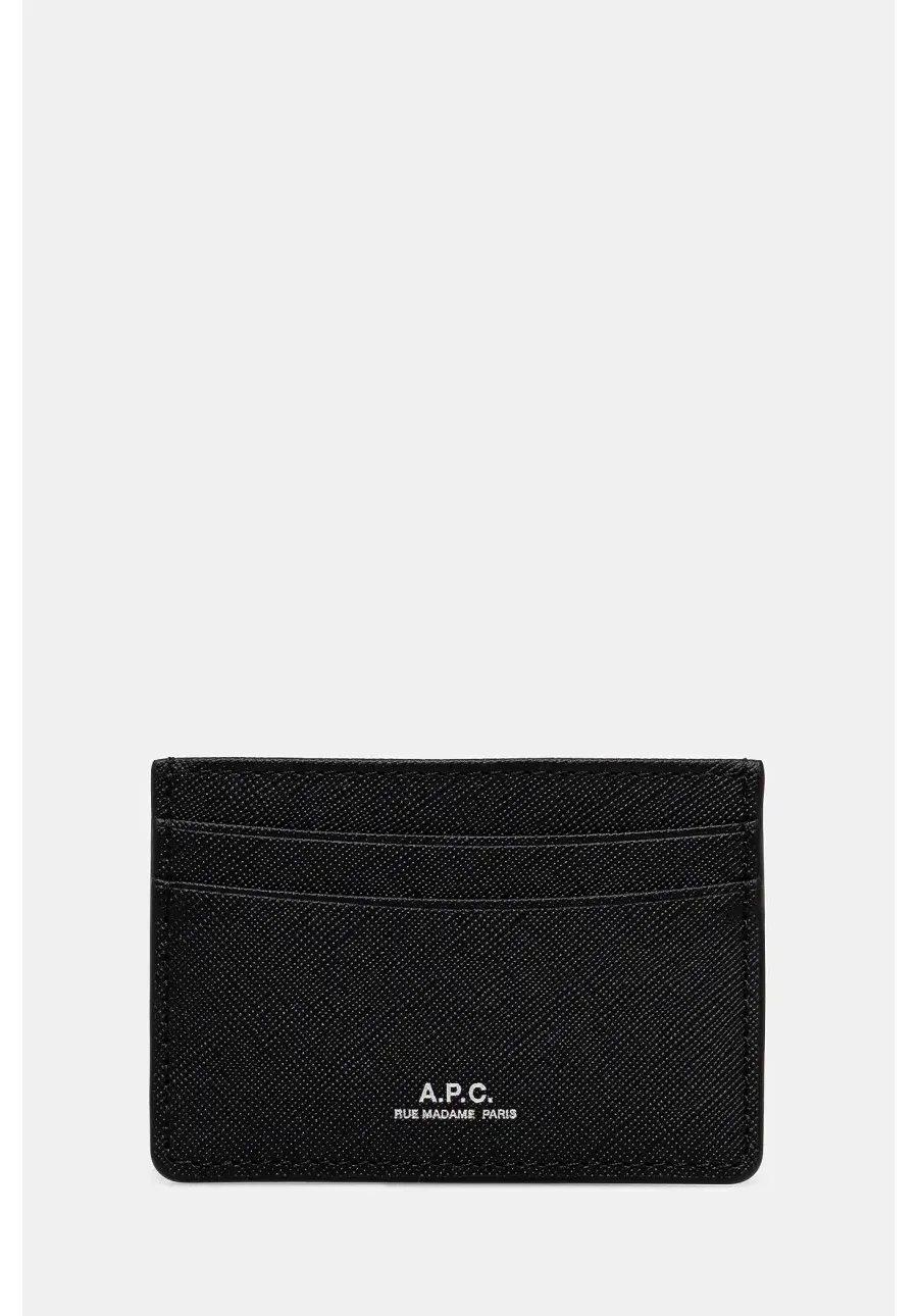 obrazek 1 A.P.C. etui na kartę skórzane Porte-Cartes Andre kolor czarny PXBJQ.H63028
