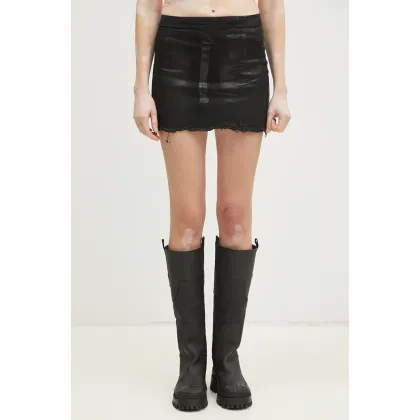 Zdjęcie Rick Owens spódnica bawełniana Mini kolor czarny mini prosta DS01E3342.SCF