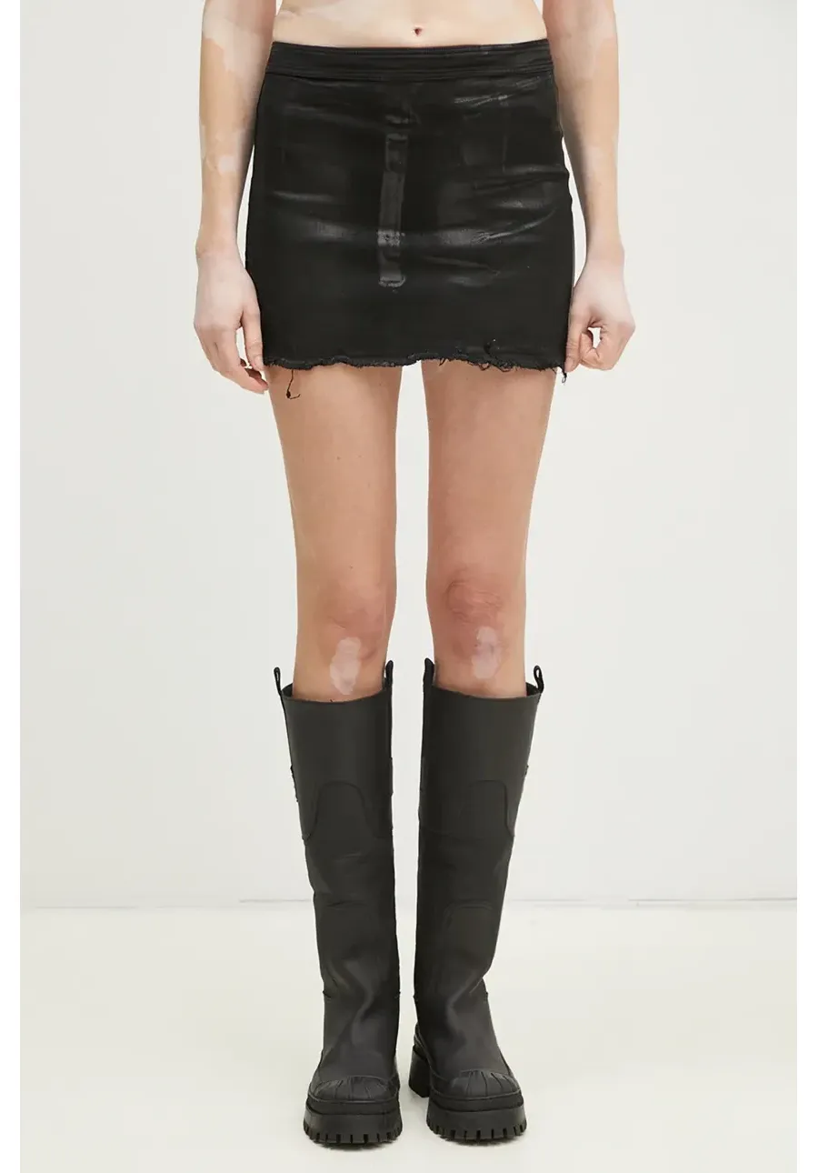 obrazek 1 Rick Owens spódnica bawełniana Mini kolor czarny mini prosta DS01E3342.SCF