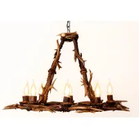 Picture Elegant goat antler chandelier in a modern style - diameter 75-80 cm