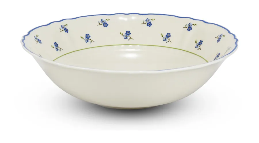 obrazek 7 Ekskluzywna 25-częściowa zastawa obiadowa z porcelany w kolorze kości słoniowej zdobiona motywem niezapominajek – Leander