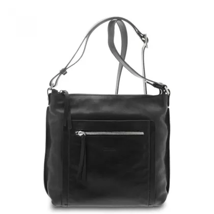 Zdjęcie Włoska torebka ze skóry w kolorze czarnym - Giudi