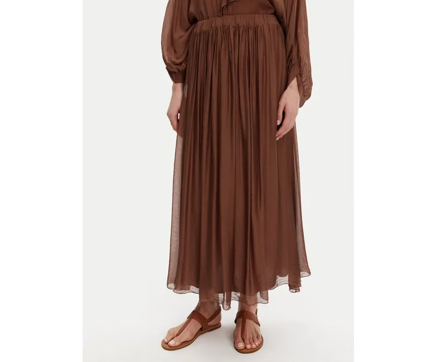 obrazek 1 ViCOLO Spódnica midi TD0022 Brązowy Regular Fit