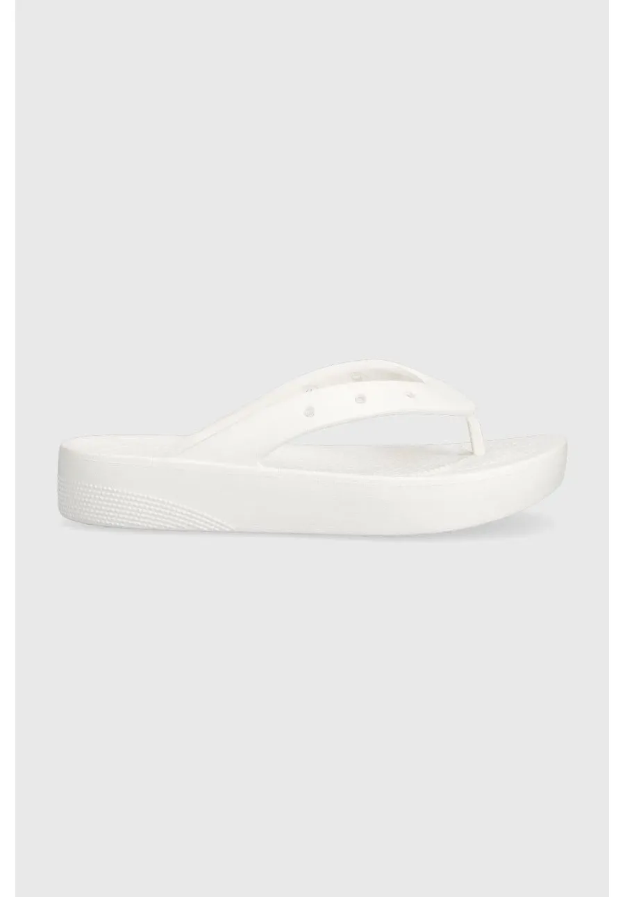 obrazek 1 Crocs japonki Classic Platform Flip damskie kolor biały na platformie 207714
