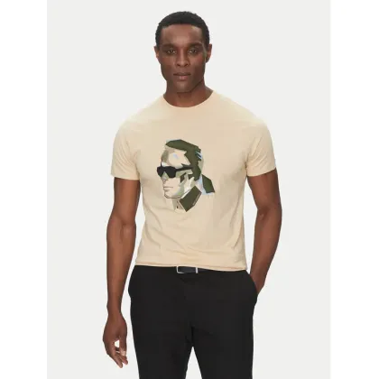 Zdjęcie KARL LAGERFELD T-Shirt 755067 552241 Beżowy Regular Fit
