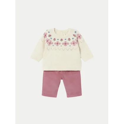 Zdjęcie Mayoral Komplet sweter i spodnie materiałowe 2519 Różowy Regular Fit