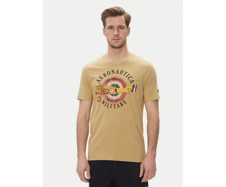 obrazek 1 Aeronautica Militare T-Shirt 251TS2414J641 Beżowy Regular Fit