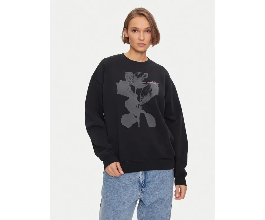obrazek 1 Replay Bluza W3638A.000.22738P Czarny Loose Fit REPLAY
