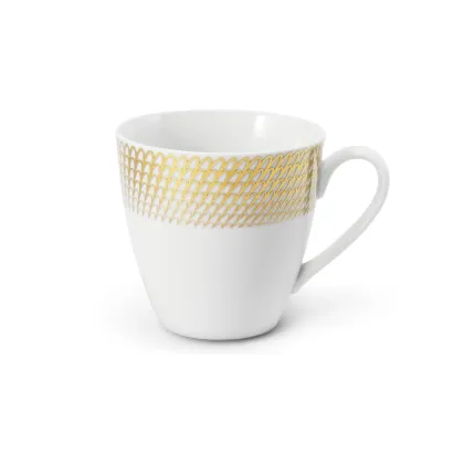 Zdjęcie Nowoczesny porcelanowy kubek ze złotym zdobieniem z kolekcji Angel wings – wariant 2 - Leander