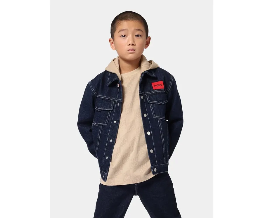 obrazek 1 Hugo Kurtka jeansowa G00158 D Granatowy Regular Fit HUGO