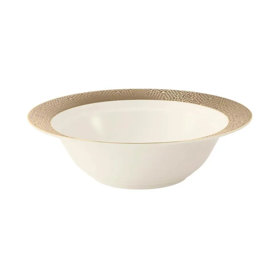 obrazek 1 Stylowa okrągła średnia miska z porcelany zdobiona złotym wzorem w stylu klasycznym – Tettau